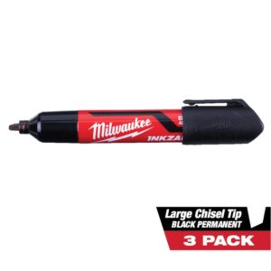 INKZALL LG Ccisel Tip Black Marker 3pk