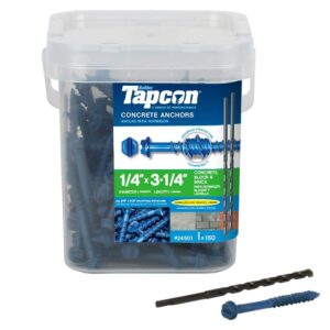 1/4" x 3-1/4" Concrete Screws 150pk